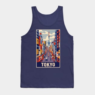 A Vintage Travel Art of Tokyo - Japan Tank Top